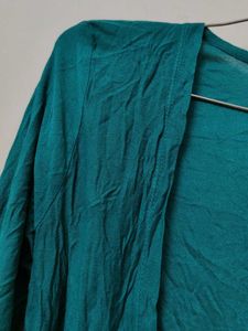 Teal Open Front Cardigan