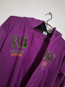Purple 'Subway' Zip-Up Hoodie