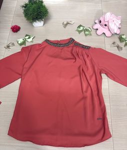 Chic Coral Long Sleeve Top (FREE DELIVERY)