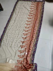 Embroidered mirror work Saree
