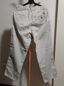 Beige Straight Leg Pants/chinos/khakis