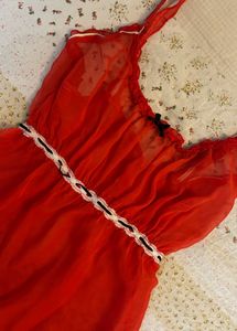 coquette red bow camisole