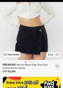 FREAKINS Black Denim Skort