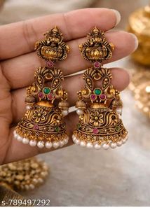 Antique Gold Jhumka Earrings