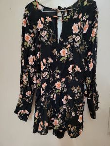 Forever 21 Floral Rayon Romper Short