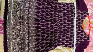 Embroidered Purple Kurta Set with Dupatta
