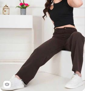 Stylish Brown Wide-Leg Jeans