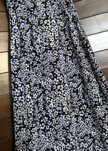 Ginger Blue Floral Print Cross Back Midi Dress