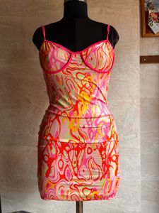 Vibrant Abstract Print Mini Dress