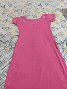 Pink Embroidered kurti