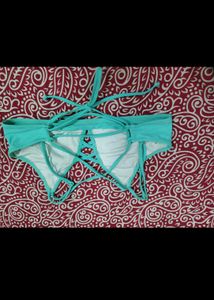 Teal Criss-Cross Strap Sports Bra