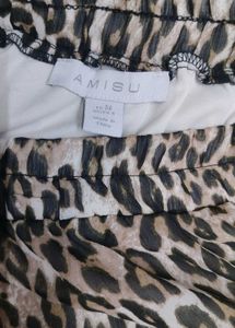 Leopard Print Ruffle Mini Skirt