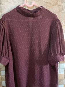 Sheer Puff Sleeve Top