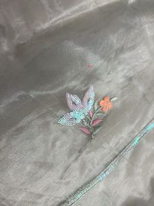 Embroidered Organza blouse fabric