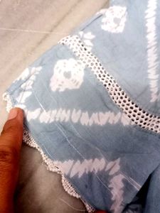 Stylish Light Blue Bandhani Kurta