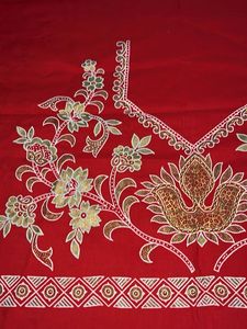 Embroidered Red blouse fabric