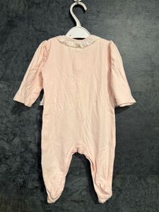 branded  Baby Girl's Pink Footie Sleepsuit