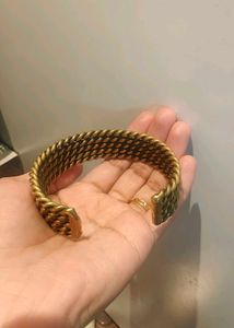 Textured Gold Tone Cuff Bracelet