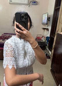 Shein White Lace Top