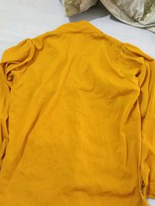 Mustard Yellow V-Neck Blouse