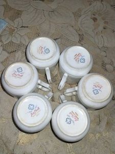 White &amp; Silver Demitasse Cups - Set of 6