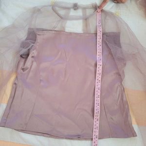 Mauve Sheer Sleeve Top