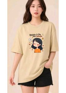 Cute Graphic Print Oversized T-Shirt