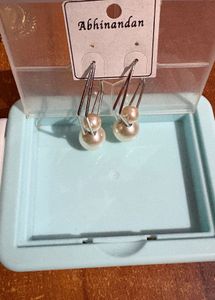 Elegant Double Pearl Drop Earrings