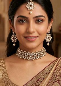 Stunning Kundan &amp; Pearl Necklace Set