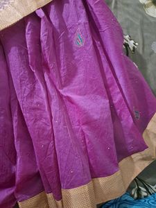 Vintage Purple Saree with Gold Border🌷