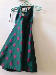 Polka Dot Halter Neck Dress
