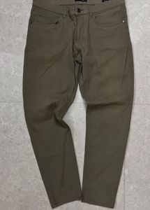 Men's Olive Green Casual Chinos HIGHLANDER