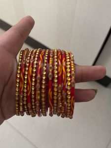 Red &amp; Gold Bangle Set
