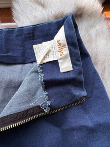 Denim Mini Skirt with Zipper