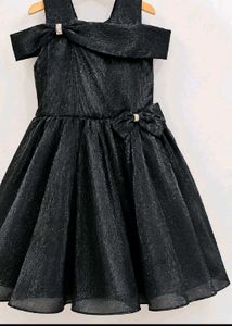 Sparkling Black Off-Shoulder Party Dress