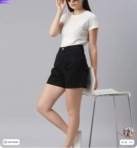 Unused Black Denim Shorts
