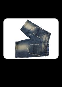 Distressed Blue Denim Shorts