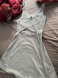 Grey Striped 'Street Sweet' Skater Dress