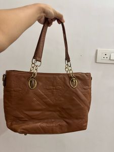 Chic Brown Quilted Shoulder Bag
