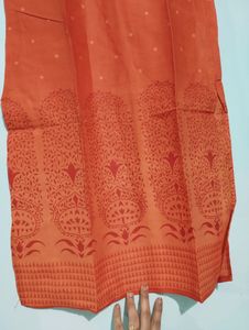 New Orange Cotton XL Kurta