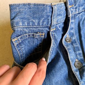 Denim Button-Down Maxi Skirt