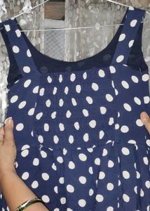 Casual Navy Blue Mini Dress/One Piece For Girls