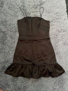 Black Satin Mini Dress