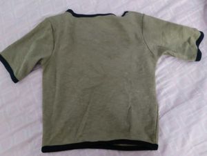 Olive Green Ribbed Crop Top