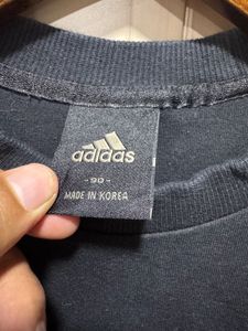 Adidas Charcoal Side Logo 3 Stripes Sweatshirt