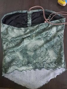 Boho Green Paisley Halter Neck Top