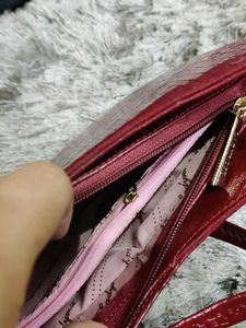 Maroon Hobo Bag With Detachable Sling