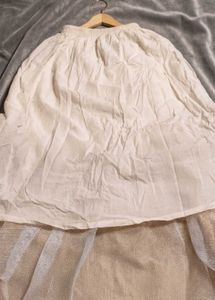 Boho White Layered Skirt