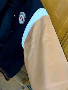 H&amp;M BLACK UNISEX VARSITY JACKET S