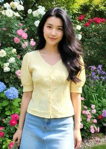 Yellow Puff Sleeve Blouse